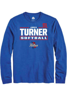 Amber Turner Rally Mens Blue Tulsa Golden Hurricane NIL Stacked Box Tee