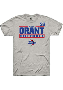 Riley Grant Ash Tulsa Golden Hurricane NIL Stacked Box Short Sleeve T Shirt