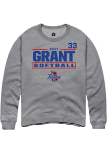 Riley Grant Rally Mens Graphite Tulsa Golden Hurricane NIL Stacked Box Crew Sweatshirt