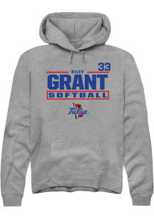 Riley Grant Rally Mens Graphite Tulsa Golden Hurricane NIL Stacked Box Hooded Sweatshirt
