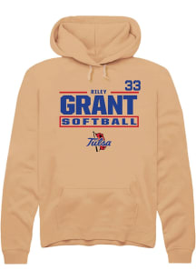 Riley Grant Rally Mens Gold Tulsa Golden Hurricane NIL Stacked Box Hooded Sweatshirt