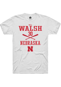 Will Walsh White Nebraska Cornhuskers NIL Sport Icon Short Sleeve T Shirt