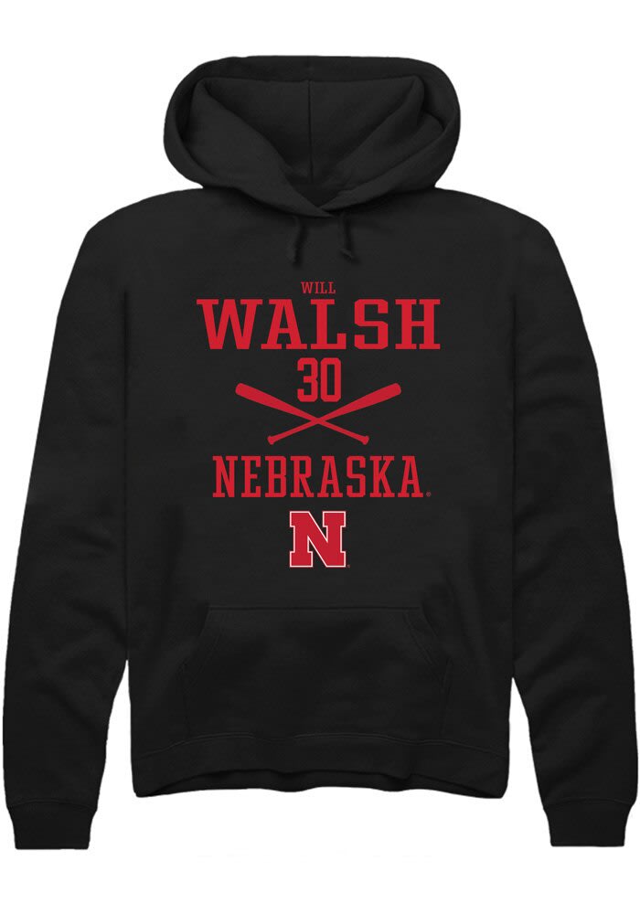 Will Walsh Nebraska Cornhuskers Mens BLACK NIL Sport Icon Hoodie