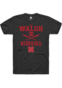 Will Walsh Black Nebraska Cornhuskers NIL Sport Icon Short Sleeve T Shirt