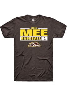 Grady Mee Brown Western Michigan Broncos NIL Stacked Box Short Sleeve T Shirt