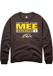 Grady Mee Rally Mens Brown Western Michigan Broncos NIL Stacked Box Crew Sweatshirt