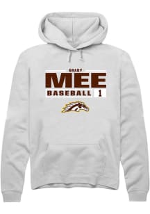 Grady Mee Rally Mens White Western Michigan Broncos NIL Stacked Box Hooded Sweatshirt