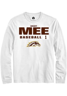 Grady Mee Rally Mens White Western Michigan Broncos NIL Stacked Box Tee