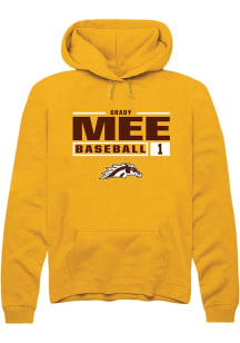 Grady Mee Rally Mens Gold Western Michigan Broncos NIL Stacked Box Hooded Sweatshirt