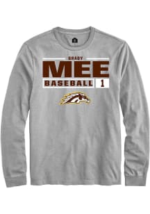 Grady Mee Rally Mens Grey Western Michigan Broncos NIL Stacked Box Tee