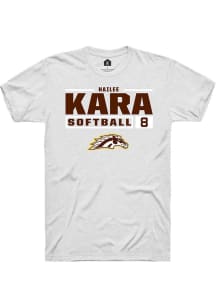 Hailee Kara White Western Michigan Broncos NIL Stacked Box Short Sleeve T Shirt