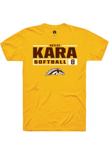 Hailee Kara Gold Western Michigan Broncos NIL Stacked Box Short Sleeve T Shirt