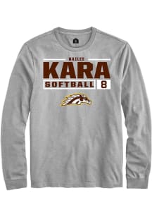 Hailee Kara Rally Mens Grey Western Michigan Broncos NIL Stacked Box Tee