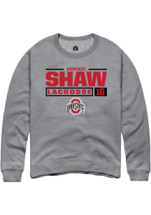 Dominic Shaw Rally Mens Graphite Ohio State Buckeyes NIL Stacked Box Crew Sweatshirt
