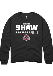 Dominic Shaw Rally Mens Black Ohio State Buckeyes NIL Stacked Box Crew Sweatshirt