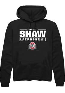 Dominic Shaw Rally Mens Black Ohio State Buckeyes NIL Stacked Box Hooded Sweatshirt