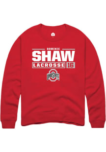 Dominic Shaw Rally Mens Red Ohio State Buckeyes NIL Stacked Box Crew Sweatshirt