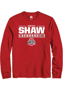 Dominic Shaw Rally Mens Red Ohio State Buckeyes NIL Stacked Box Tee
