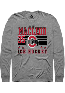 Hailey MacLeod Rally Mens Grey Ohio State Buckeyes NIL Striped Tee