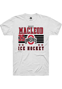 Hailey MacLeod White Ohio State Buckeyes NIL Striped Short Sleeve T Shirt