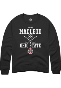 Hailey MacLeod Rally Mens Black Ohio State Buckeyes NIL Sport Icon Crew Sweatshirt