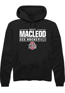 Hailey MacLeod Rally Mens Black Ohio State Buckeyes NIL Stacked Box Hooded Sweatshirt