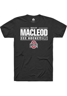 Hailey MacLeod Black Ohio State Buckeyes NIL Stacked Box Short Sleeve T Shirt