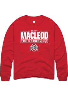 Hailey MacLeod Rally Mens Red Ohio State Buckeyes NIL Stacked Box Crew Sweatshirt