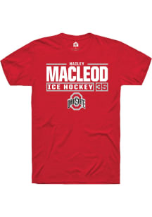 Hailey MacLeod Red Ohio State Buckeyes NIL Stacked Box Short Sleeve T Shirt