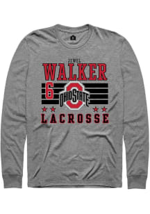 Jewel Walker Rally Mens Grey Ohio State Buckeyes NIL Striped Tee