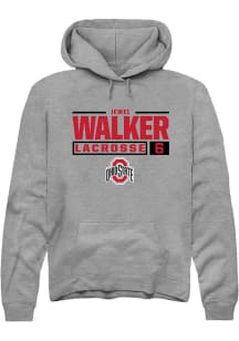Jewel Walker Rally Mens Graphite Ohio State Buckeyes NIL Stacked Box Hooded Sweatshirt