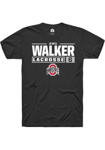 Jewel Walker Black Ohio State Buckeyes NIL Stacked Box Short Sleeve T Shirt