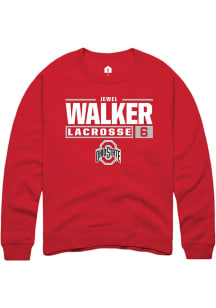 Jewel Walker Rally Mens Red Ohio State Buckeyes NIL Stacked Box Crew Sweatshirt