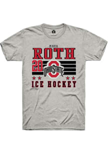 Maria Roth Ash Ohio State Buckeyes NIL Striped Short Sleeve T Shirt