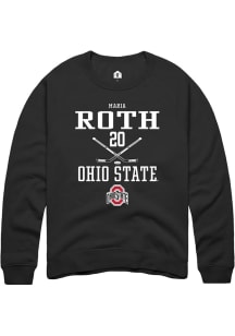 Maria Roth Rally Mens Black Ohio State Buckeyes NIL Sport Icon Crew Sweatshirt