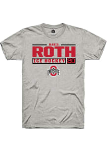 Maria Roth Ash Ohio State Buckeyes NIL Stacked Box Short Sleeve T Shirt