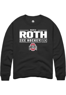 Maria Roth Rally Mens Black Ohio State Buckeyes NIL Stacked Box Crew Sweatshirt