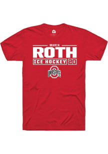 Maria Roth Red Ohio State Buckeyes NIL Stacked Box Short Sleeve T Shirt