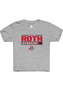 Maria Roth Rally Youth Grey Ohio State Buckeyes NIL Stacked Box Short Sleeve T-Shirt