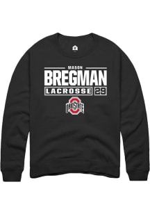 Mason Bregman Rally Mens Black Ohio State Buckeyes NIL Stacked Box Crew Sweatshirt
