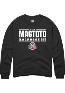 Sean Magtoto Rally Mens Black Ohio State Buckeyes NIL Stacked Box Crew Sweatshirt