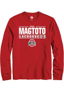 Sean Magtoto Rally Mens Red Ohio State Buckeyes NIL Stacked Box Tee