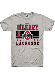Shane O’Leary Ash Ohio State Buckeyes NIL Striped Short Sleeve T Shirt