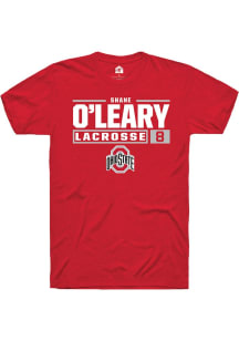 Shane O’Leary Red Ohio State Buckeyes NIL Stacked Box Short Sleeve T Shirt