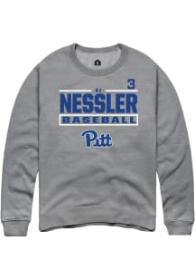 AJ Nessler Rally Mens Graphite Pitt Panthers NIL Stacked Box Crew Sweatshirt