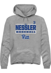 AJ Nessler Rally Mens Graphite Pitt Panthers NIL Stacked Box Hooded Sweatshirt