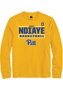 Amdy Ndiaye Rally Mens Gold Pitt Panthers NIL Stacked Box Tee