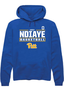 Amdy Ndiaye Rally Mens Blue Pitt Panthers NIL Stacked Box Hooded Sweatshirt