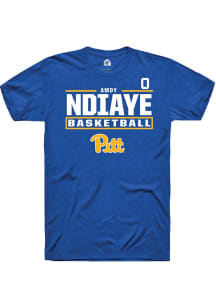 Amdy Ndiaye Blue Pitt Panthers NIL Stacked Box Short Sleeve T Shirt
