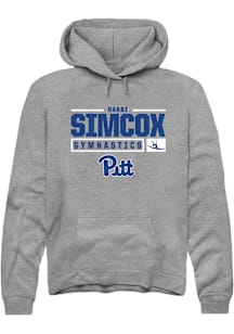Darbi Simcox  Rally Pitt Panthers Mens Graphite NIL Stacked Box Long Sleeve Hoodie
